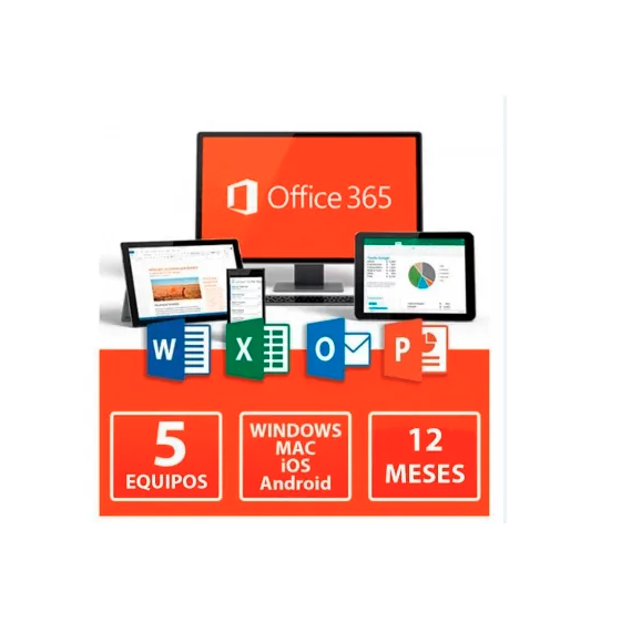 Licencia Office 365 para 5 Dispositivos Windows MAC Android