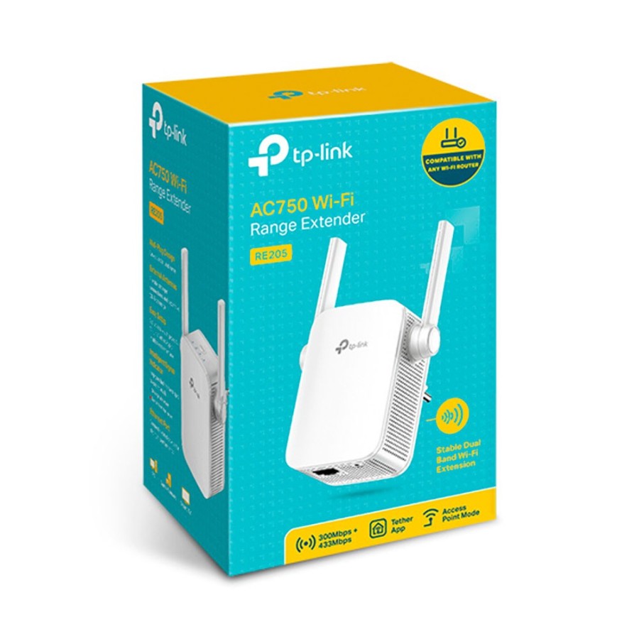 Extensor de Rango TPLINK Inalámbrico de Conector de Pared Dual Band Ac 750 2 Antenas Externas COLOR Blanco