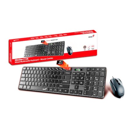 Combo Teclado GENIUS + Mouse SlimStar C126 Alambrico